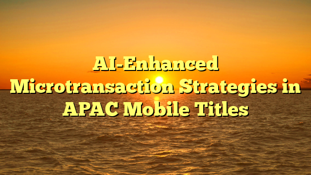 AI-Enhanced Microtransaction Strategies in APAC Mobile Titles